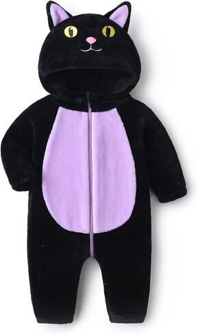 Toddler Baby Halloween Costumes Cute Animal Clothes Flannel Hooded Romper Cosplay Jumpsuit Warm Fall Winter Outfit in Saudi Arabia