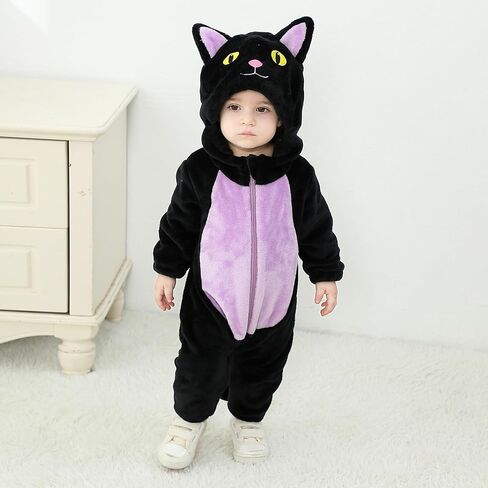 Toddler Baby Halloween Costumes Cute Animal Clothes Flannel Hooded Romper Cosplay Jumpsuit Warm Fall Winter Outfit in Saudi Arabia
