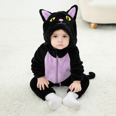 Toddler Baby Halloween Costumes Cute Animal Clothes Flannel Hooded Romper Cosplay Jumpsuit Warm Fall Winter Outfit in Saudi Arabia