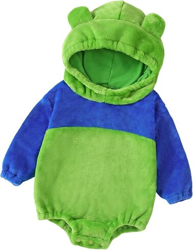 Toddler Baby Halloween Costumes Cute Animal Clothes Flannel Hooded Romper Cosplay Jumpsuit Warm Fall Winter Outfit in Saudi Arabia