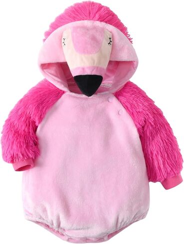Toddler Baby Halloween Costumes Cute Animal Clothes Flannel Hooded Romper Cosplay Jumpsuit Warm Fall Winter Outfit in Saudi Arabia