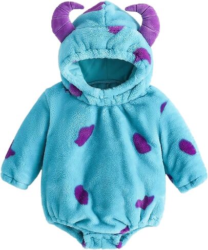 Toddler Baby Halloween Costumes Cute Animal Clothes Flannel Hooded Romper Cosplay Jumpsuit Warm Fall Winter Outfit in Saudi Arabia
