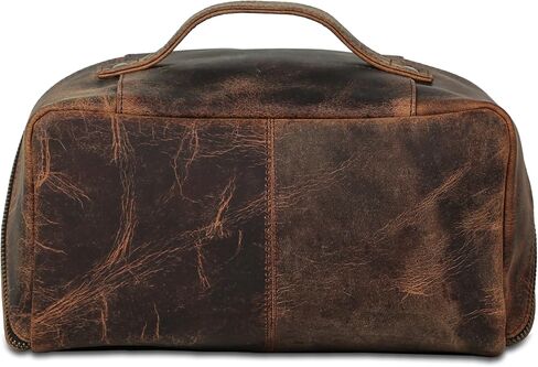 KomalC Luxury Leather Men’s Toiletry Travel Bag – Handmade Shaving Kit with Waterproof Interior, Spacious Storage & Carry Handle – leather travel Kit Bag for Men & Women in Saudi Arabia