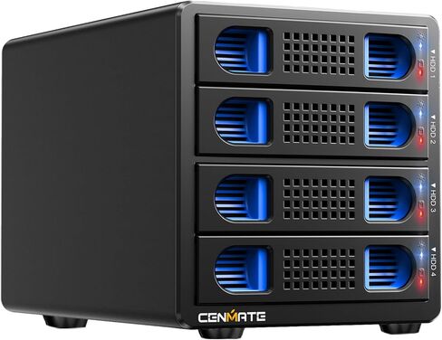 Aluminum Dual Bay Hard Drive RAID Enclosure with Cooling Fan for 2.5“/3.5" SATA HDD/SSD with USB A/C 3.0, Tool-Free HDD Enclosure, 4 RAID Mode(Support RAID 1/0/JBOD/NORMAL) in Saudi Arabia