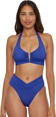 Becca Color Code - Women's V-Wire Shirred Bikini Top, Adjustable, Tie Back, Swimwear Separates for Women in Saudi Arabia