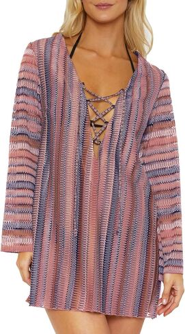 ISABELLA ROSE womens Syracuse Lace Up Tunic, Casual, Beach Cover Ups for Women in Saudi Arabia