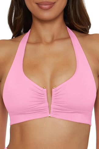 Becca Color Code - Women's V-Wire Shirred Bikini Top, Adjustable, Tie Back, Swimwear Separates for Women in Saudi Arabia