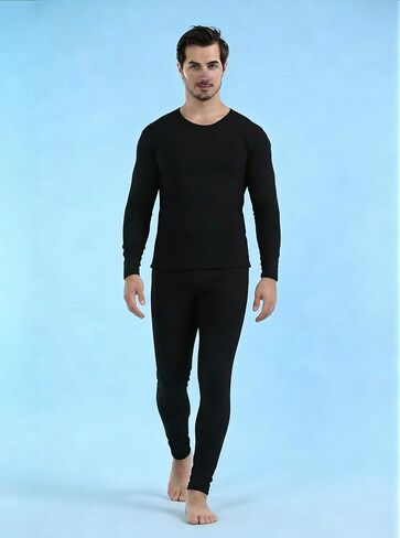 Men's Thermal Underwear Set Long Sleeve Base Layer Top and Bottom, Warm Breathable Fabric for Cold Weather in Saudi Arabia