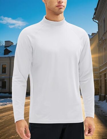 Men’s Fleece Lined Thermal Shirt Warm Base Layer Long Sleeve Undershirt Athletic Winter Top in Saudi Arabia