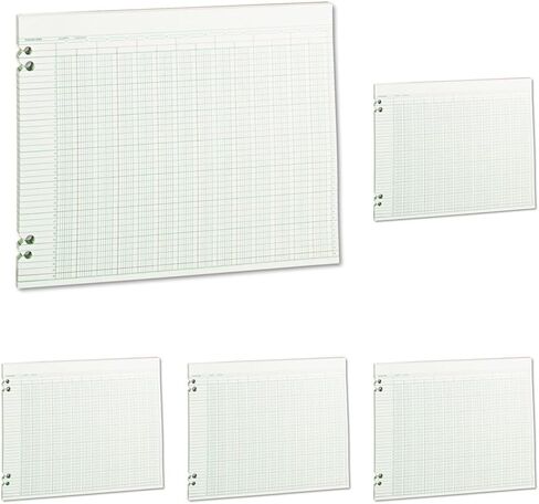 Wilson Jones WLJG3024 Green Columnar Ruled Ledger Paper, Double Page Format, 24 Columns and 36 Lines per Page, 11 x 14 Inches, 100 Sheets per Pack (WG30-24A) in Kuwait