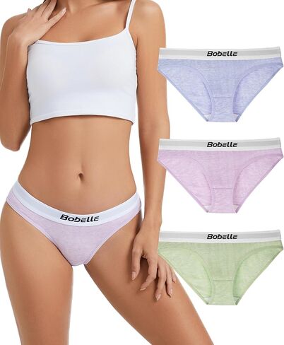 ملابس داخلية من صوف ميرينو للنساء، ملابس داخلية صوفية محببة، ملابس داخلية بيكيني للسيدات منخفضة الارتفاع، 3 قطع in Kuwait