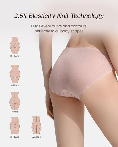 100% Mulberry Silk Underwear, Shiny Satin-Finish Silk High Cut Bikini Panties for Women in Kuwait