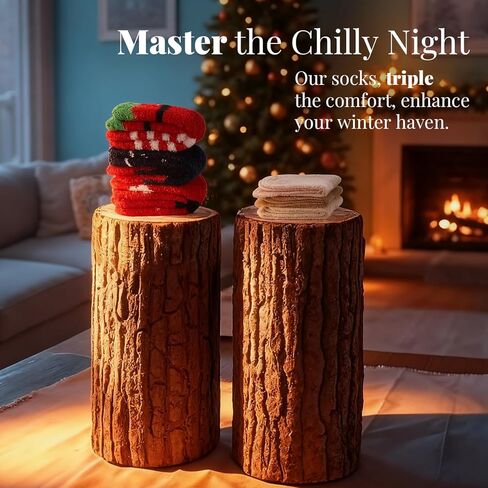 72-Needle Festive Christmas Fuzzy Socks for Women – 3 Pairs 3X Thicker Ultra Cozy Warm Plush Crew Socks, Jolly Santa & Elf Designs for Holiday Winter Gifts in Saudi Arabia
