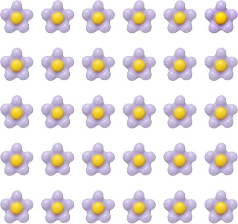 CoCud Mini Resin Flower, 0.31" Diameter, Miniature Tiny Flower Charm Dollhouse White - (Applications: for Nail Art, Fairy Garden Dollhouse DIY Crafts Nail Jewelry Making), 100-Pieces in Kuwait