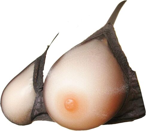 BIMEI Crossdressing Pocketed See-Through Bra for Silicone Breastforms (Black, 48E) in Saudi Arabia