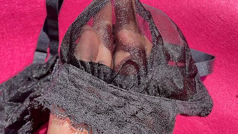 BIMEI Crossdressing Pocketed See-Through Bra for Silicone Breastforms (Black, 48E) in Saudi Arabia