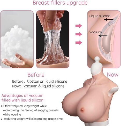 YRZGSAWJ S Cup Z Cup Silicone Breastplate Large Breast Forms, Air and Silicone Filled Fake boobs, Upgrade Version 2024 in Saudi Arabia