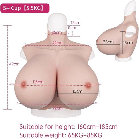 YRZGSAWJ S Cup Z Cup Silicone Breastplate Large Breast Forms, Air and Silicone Filled Fake boobs, Upgrade Version 2024 in Saudi Arabia