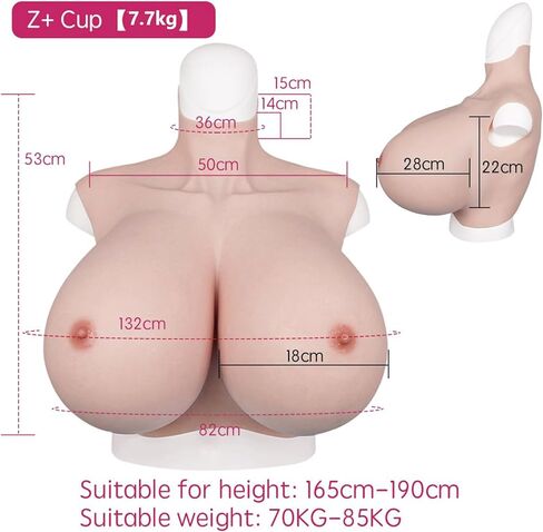 YRZGSAWJ S Cup Z Cup Silicone Breastplate Large Breast Forms, Air and Silicone Filled Fake boobs, Upgrade Version 2024 in Saudi Arabia