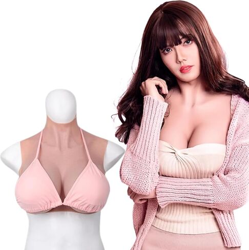 Silicone Breast Plates Fake Boobs High Collar Realistic Skin for Crossdressers Transgender BCDEGHSZ Cup in Saudi Arabia