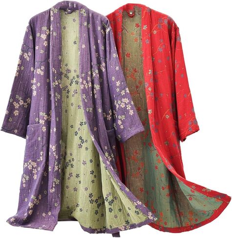 Soft Cotton Japanese Sleepwear Kimono Yukata Lightweight Bathrobe Nightgown Breathable Pajamas Women in Saudi Arabia
