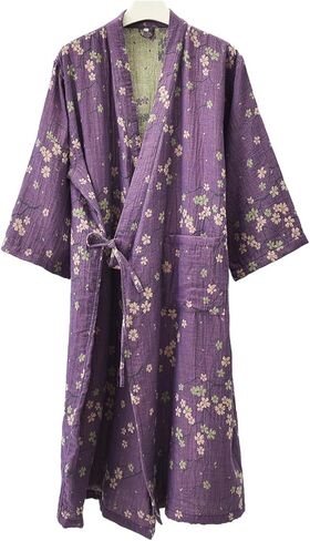 Soft Cotton Japanese Sleepwear Kimono Yukata Lightweight Bathrobe Nightgown Breathable Pajamas Women in Saudi Arabia