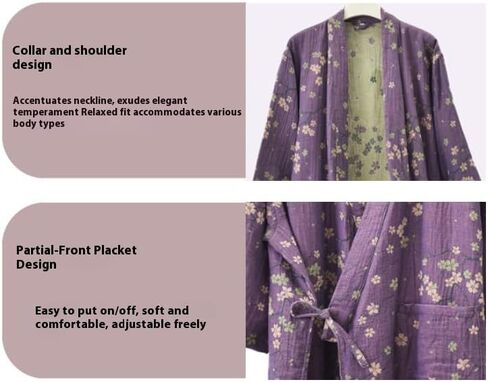 Soft Cotton Japanese Sleepwear Kimono Yukata Lightweight Bathrobe Nightgown Breathable Pajamas Women in Saudi Arabia