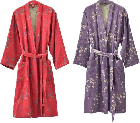 Soft Cotton Japanese Sleepwear Kimono Yukata Lightweight Bathrobe Nightgown Breathable Pajamas Women in Saudi Arabia