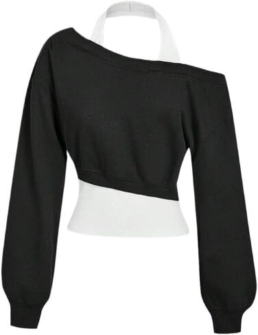 Women's sweatshirt Women's Off-Shoulder 2 In 1 Sweatshirt Autumn Winter in Saudi Arabia