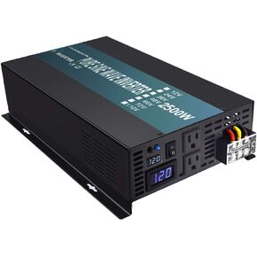 WZRELB 3000W Pure Sine Wave Power Inverter 48VDC to 120VAC 6000W Peak Dual AC Outlets 2× 2.4A USB Port &Hardwire Terminal Off-Grid Solar Converter RV Trucks (U5-300048) in Kuwait