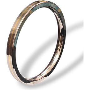 Stainless Steel Sikh Kada Bracelet, 9mm Thick, Gold Brass Line, 6.9cm Internal Diameter, Silver in Saudi Arabia