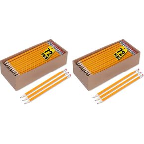 1InTheOffice Pre Sharpened Pencils #2, Pencils with Eraser, 2 HB, Wood-Cased, Black Lead, Yellow Barrel, 72 Pack in Kuwait