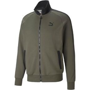 جاكيت PUMA رجالي بين الخطوط T7 ملابس خارجية رياضية كاجوال بسحاب كامل - أخضر - مقاس S in Kuwait