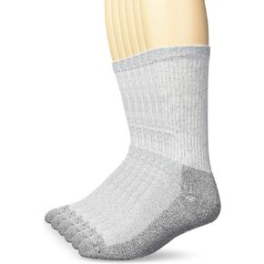 Fruit of the Loom Men's Durable Cushioned Work Gear Socks with Dual Defense-6 Pair Pack, Grey, Shoe Size: 6-12 in Kuwait