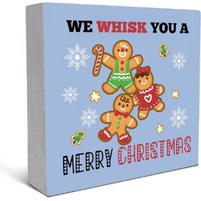 SRADMO Winter Time Christmas Blue Wooden Sign Desk Decor, Modern Farmhouse Pastel Blue Snowflake Christmas Wood Block Signs for Home Office Xmas Party Holiday Desk Table Shelf Decorations, 5x5 Inches in Saudi Arabia