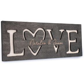 3D Carved Love Sign, Personalized Love Sign with Couple's Names - 4 Colors, 2 Sizes - Valentine's Day Gifts for Him, Her, Valentines Day Gifts for Couples in Saudi Arabia