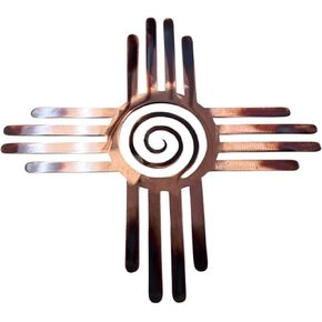 HGartworks Southwestern Zia with Spiral Swirl Center Metal Wall Art Décor 14" 18", 20", 24" 30" or 44" (18") in Saudi Arabia