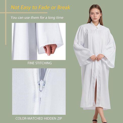 IvyRobes 6 Pcs Adults Matte Choir Robes for Church Baptism Judge Graduation Gown Confirmation Officiant Pastor Costume in Saudi Arabia