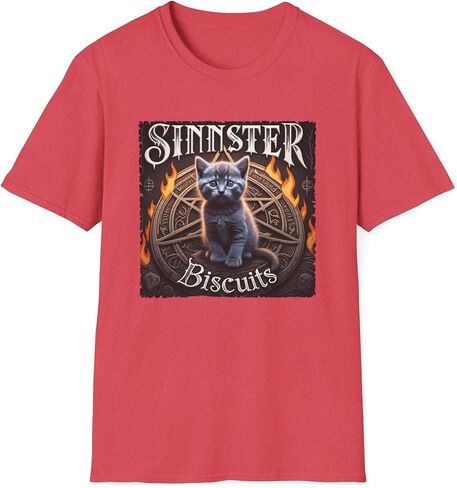 Sinister Biscuits Cat T-Shirt, Unisex Graphic Tee, Pet Lover Gift, Halloween Apparel, Quirky Cat Lover Shirt, Unique Design in Saudi Arabia