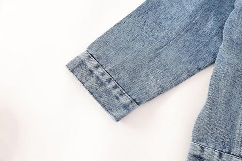 Girls Denim Jacket - Bunny Embroidered Stretch Washed Jean Coat, Cute Long Sleeve Toddler Jacket in Saudi Arabia