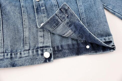 Girls Denim Jacket - Bunny Embroidered Stretch Washed Jean Coat, Cute Long Sleeve Toddler Jacket in Saudi Arabia