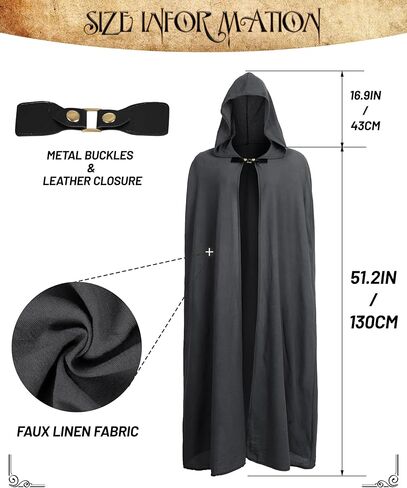 عباءة UQJE من عصر النهضة مع غطاء رأس من الكتان من العصور الوسطى لزي عصر النهضة in Saudi Arabia