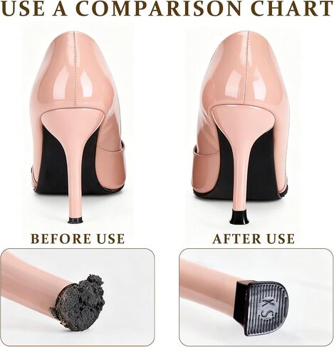 8 Pairs(4 Sizes) Heel Protectors for High Heels,U-Shape Anti-Slip Heel Caps for Grass,Dancing&Outdoor Events,Noise-Reducing Replacement Tips for Stiletto,Pumps & Wedding Heels in Saudi Arabia