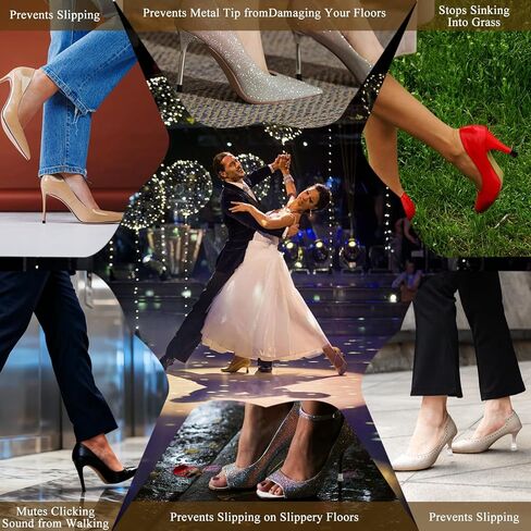 8 Pairs(4 Sizes) Heel Protectors for High Heels,U-Shape Anti-Slip Heel Caps for Grass,Dancing&Outdoor Events,Noise-Reducing Replacement Tips for Stiletto,Pumps & Wedding Heels in Saudi Arabia