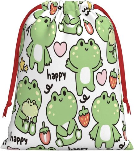 ZZhua Cute Frog Strawberry Grip Bag Drawstring Gift Bag Reusable Gymnastics Grip Bag For Anniversary, Wedding, Birthdays, Gym Small in Saudi Arabia