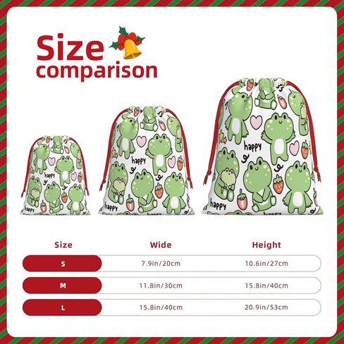 ZZhua Cute Frog Strawberry Grip Bag Drawstring Gift Bag Reusable Gymnastics Grip Bag For Anniversary, Wedding, Birthdays, Gym Small in Saudi Arabia