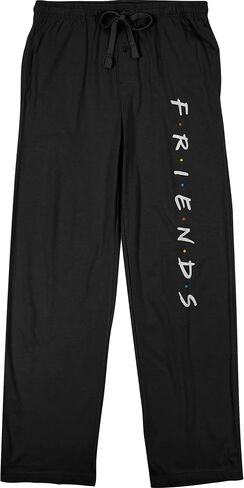 Bioworld Friends Title Logo Men's Black Drawstring Sleep Pajama Pants in Saudi Arabia