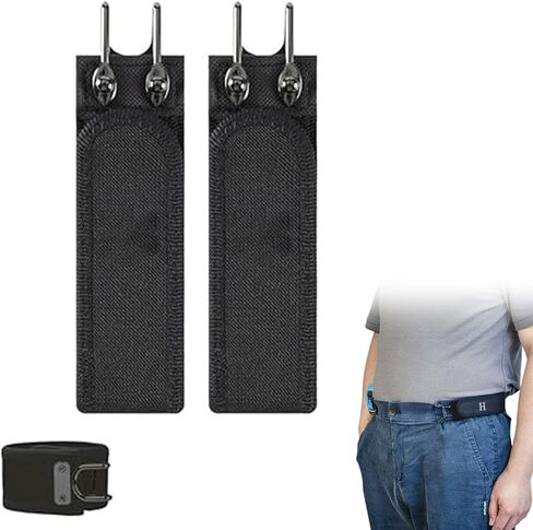 Metal Buckleless Hook Elastic Belts,2PCS Buckleless Belt Hook,Adjustable Magic Tape No Buckle Belt for Man Women in Saudi Arabia