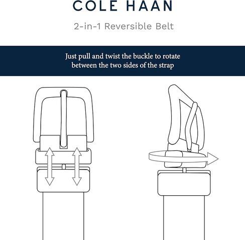 حزام كاجوال بحلقة شعار منقوش على الوجهين للرجال من Cole Haan in Kuwait