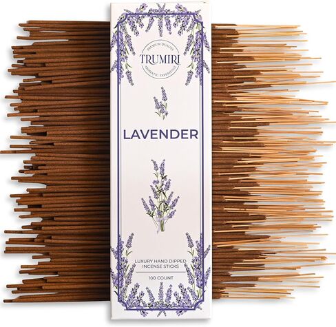 Lavender Incense Sticks - Pack of 100 Insence-Sticks - Inciensos Aromaticos Made with Natural Lavender Essential Oil - Scented Inscents Non Toxic Insense in Saudi Arabia